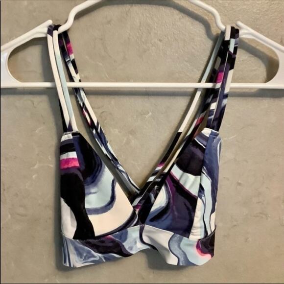 VS Victoria's Secret Pink Banded Strappy Bralette Size XS Marble Blue White - Picture 14 of 14